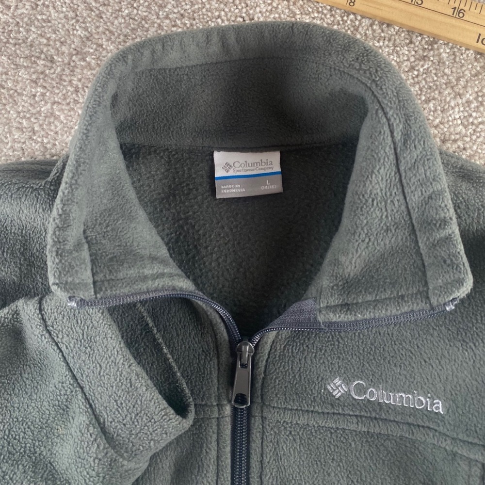 Columbia Sportswear Women Large 14/16 Full Zip Fleece Jacket Sage Green Sage